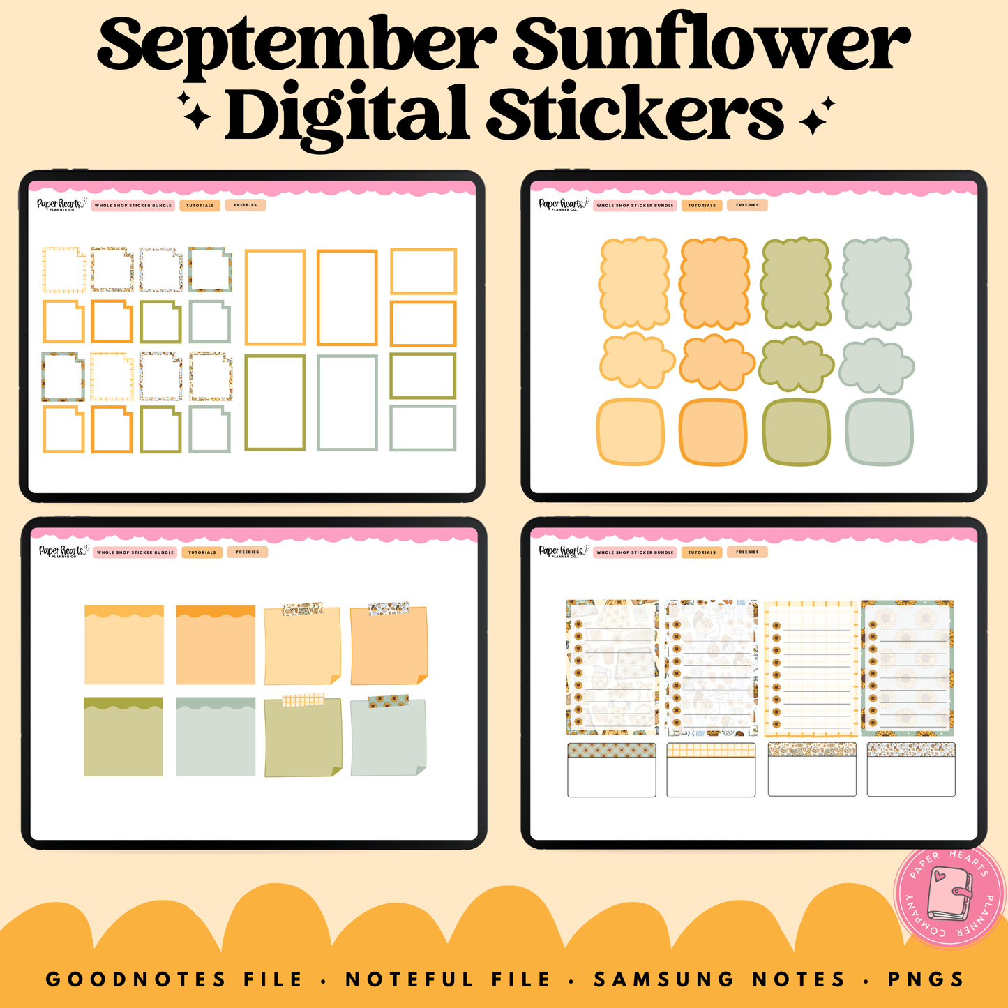September Sunflower Stickers