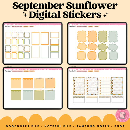 September Sunflower Stickers