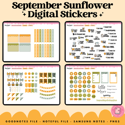 September Sunflower Stickers