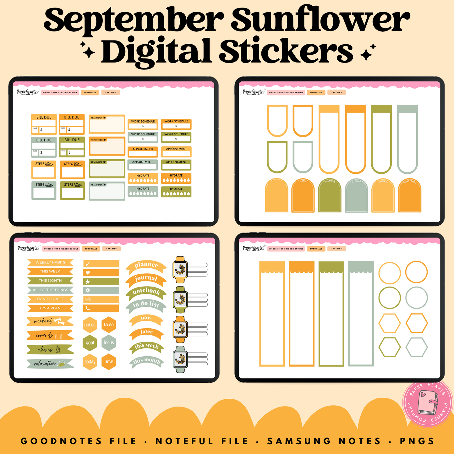 September Sunflower Stickers
