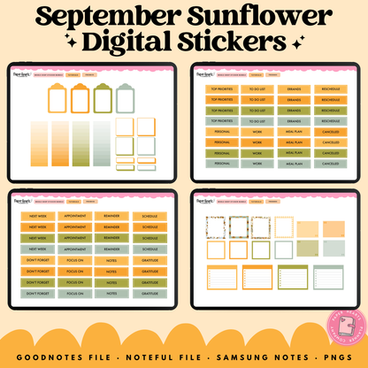 September Sunflower Stickers