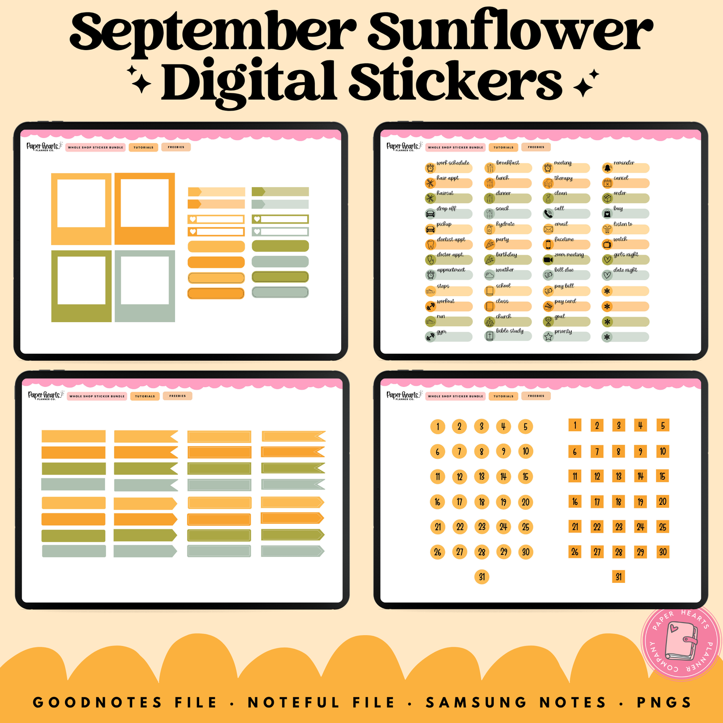 September Sunflower Stickers