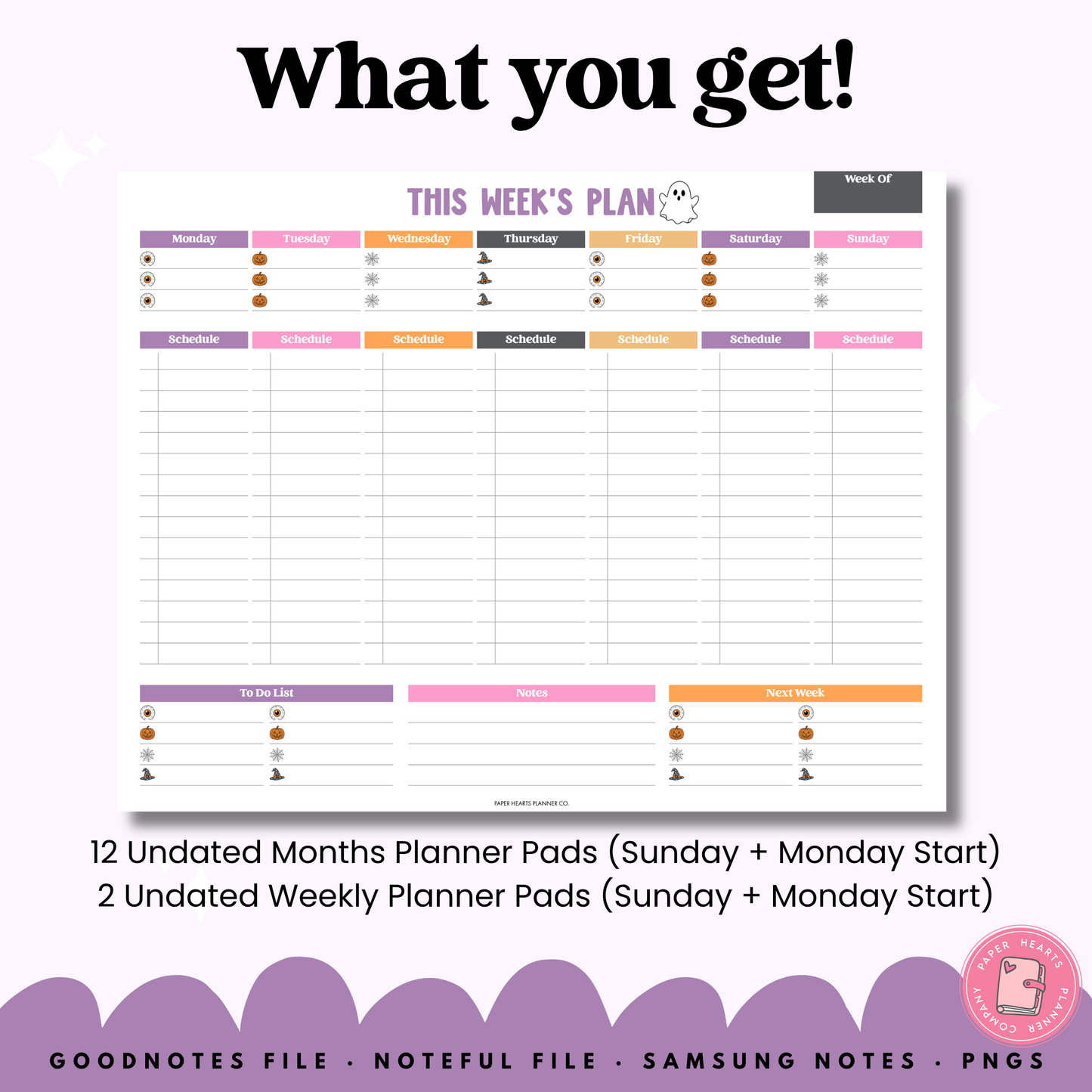 Spooky Movie Night Block Planner Pad