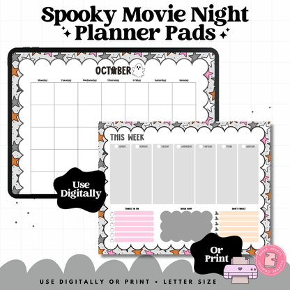 Spooky Movie Night Planner Pad