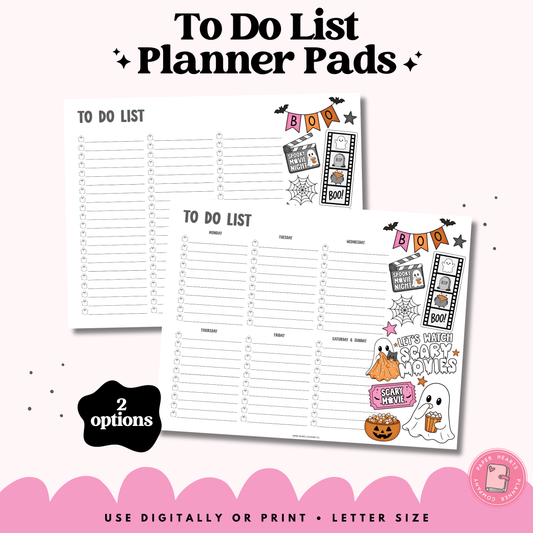 Spooky Movie Night To Do List Planner Pad
