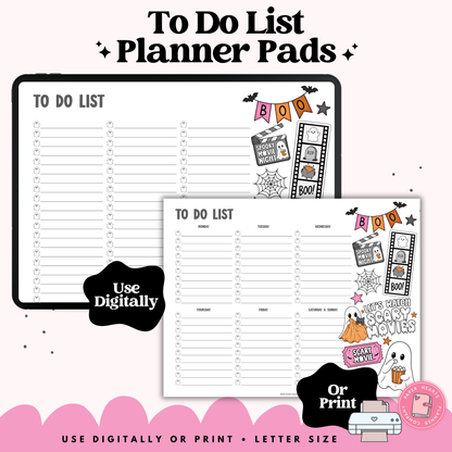 Spooky Movie Night To Do List Planner Pad