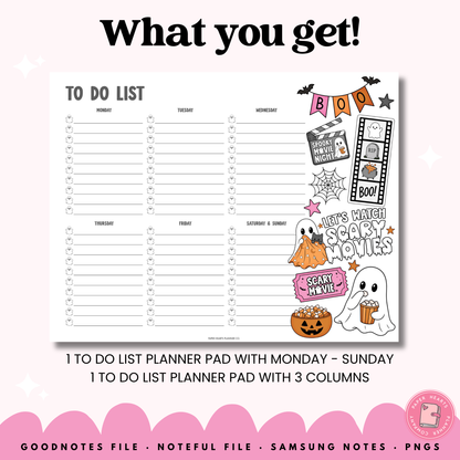 Spooky Movie Night To Do List Planner Pad