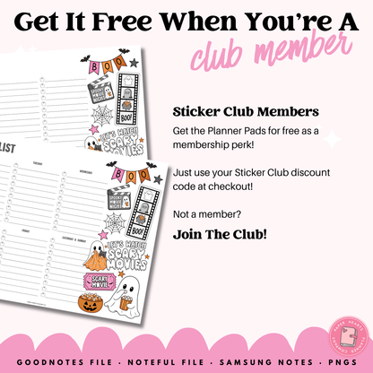 Spooky Movie Night To Do List Planner Pad