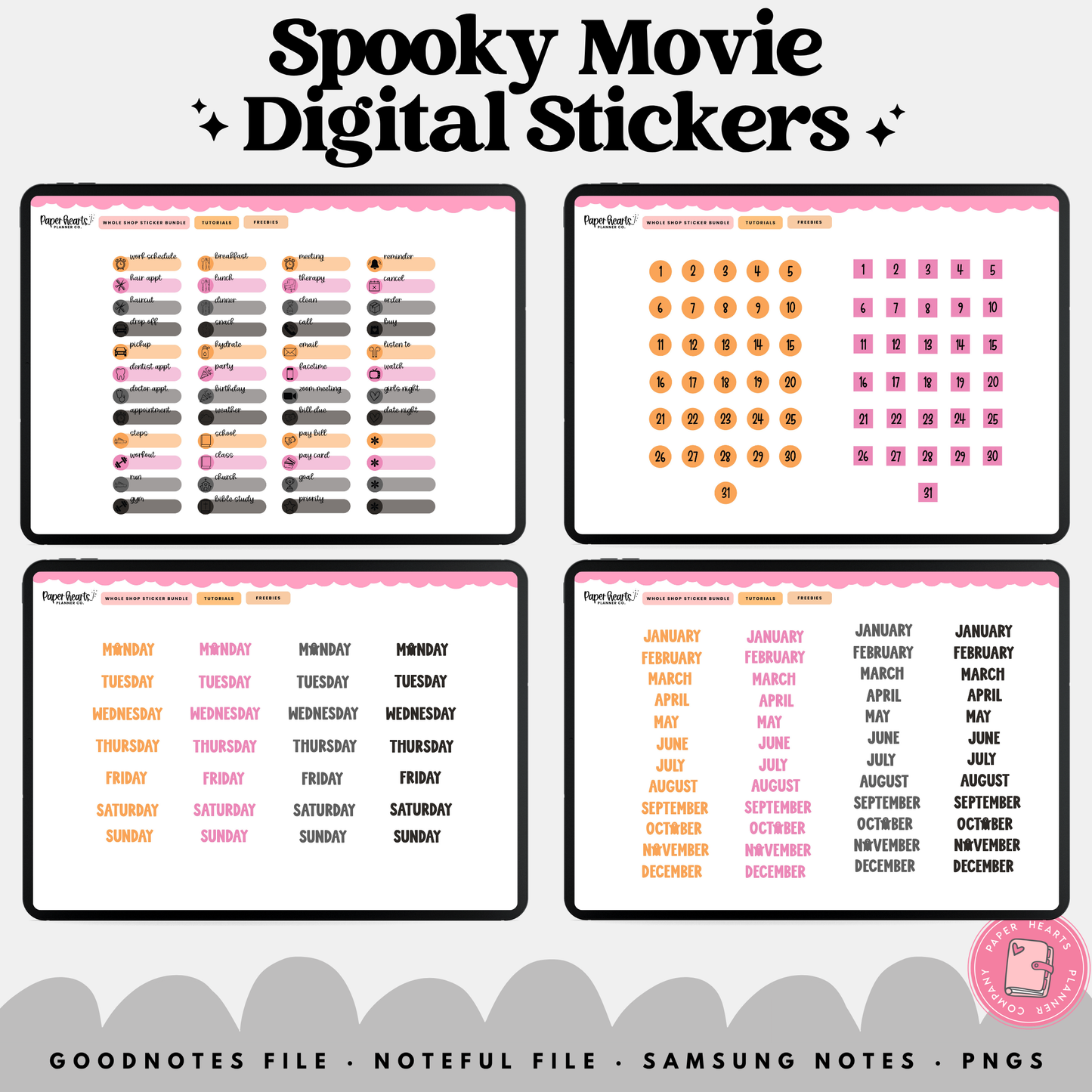 Spooky Movie Stickers