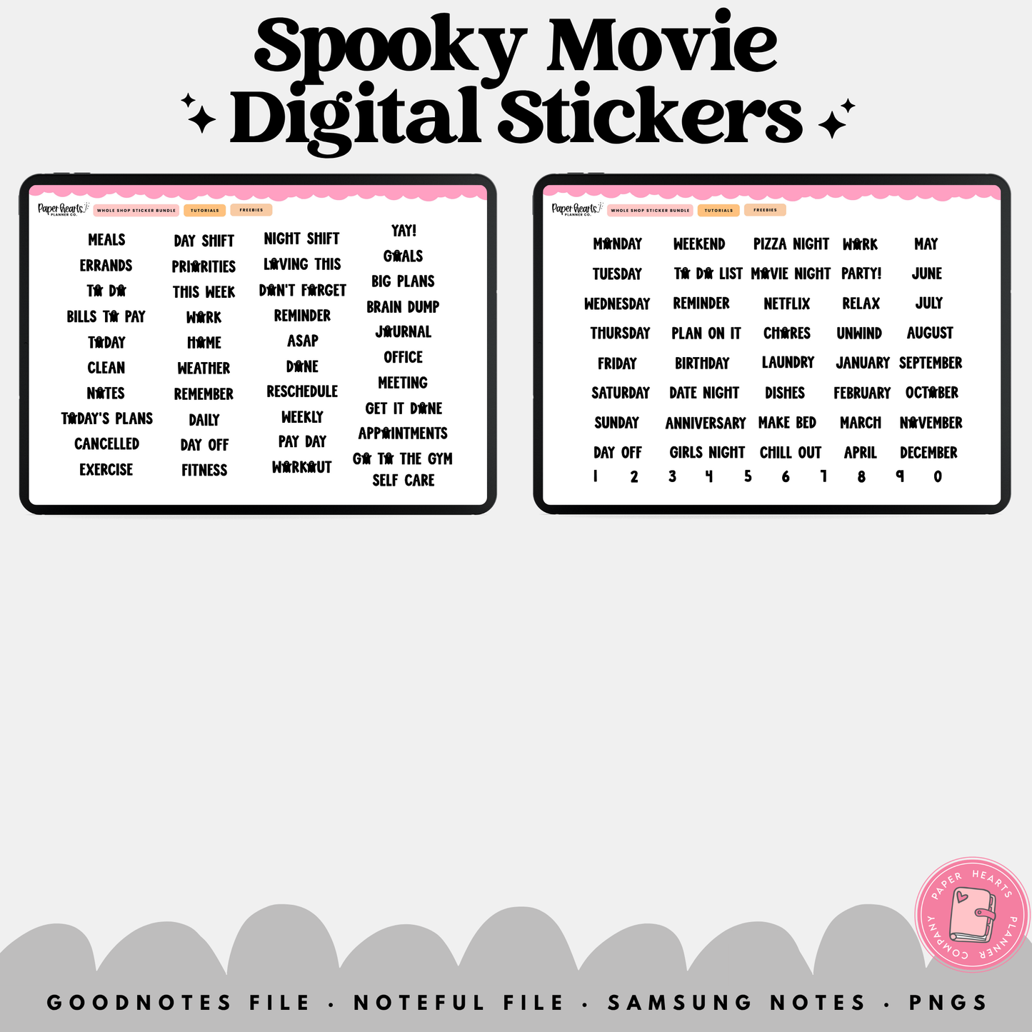 Spooky Movie Stickers