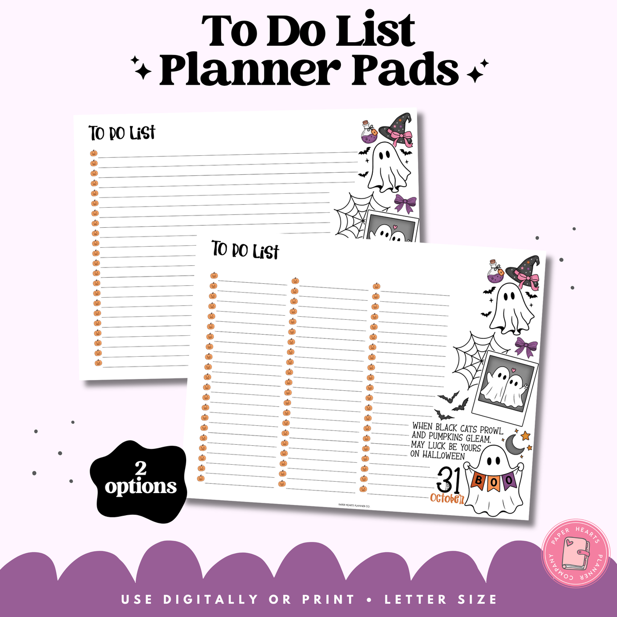 Spooky October To Do List Planner Pad