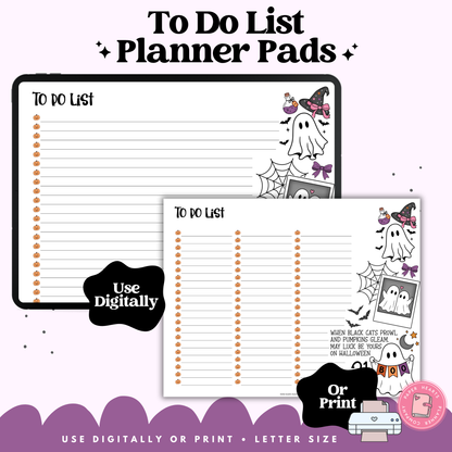 Spooky October To Do List Planner Pad