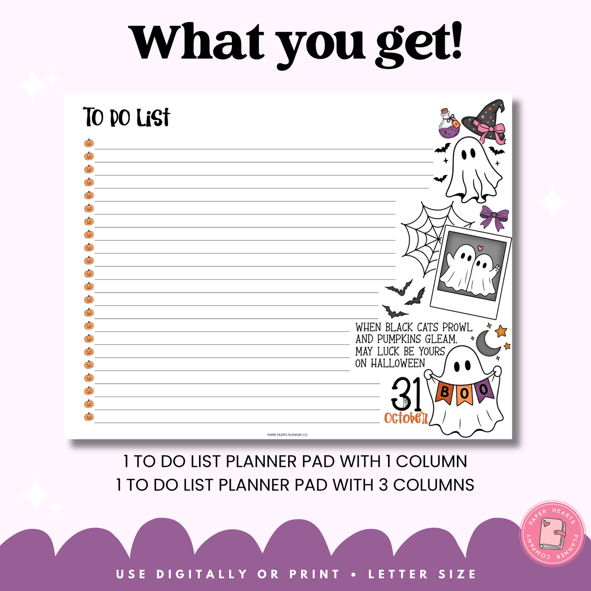 Spooky October To Do List Planner Pad