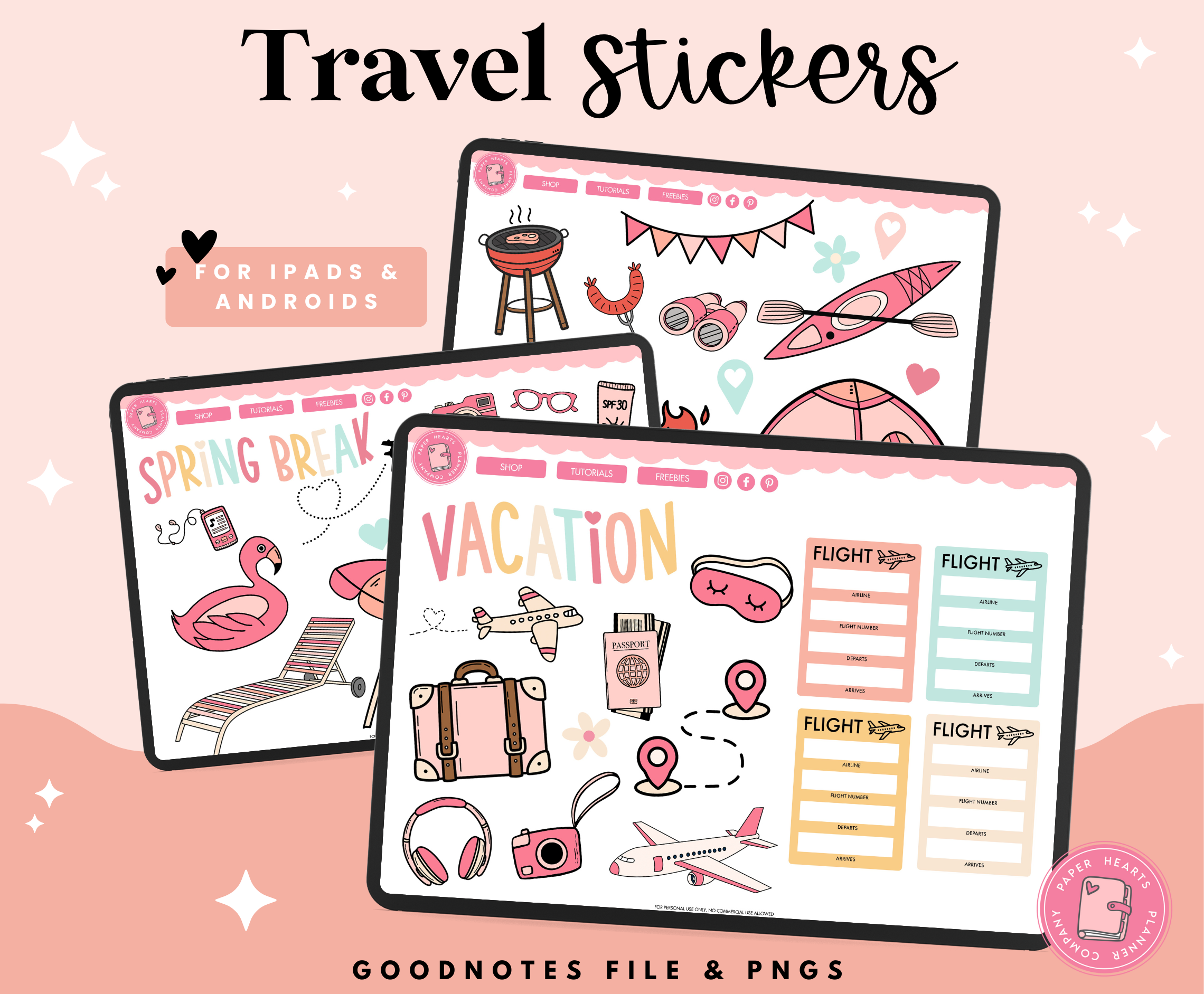 Spring Break Travel Stickers – Paper Hearts Planner Co.