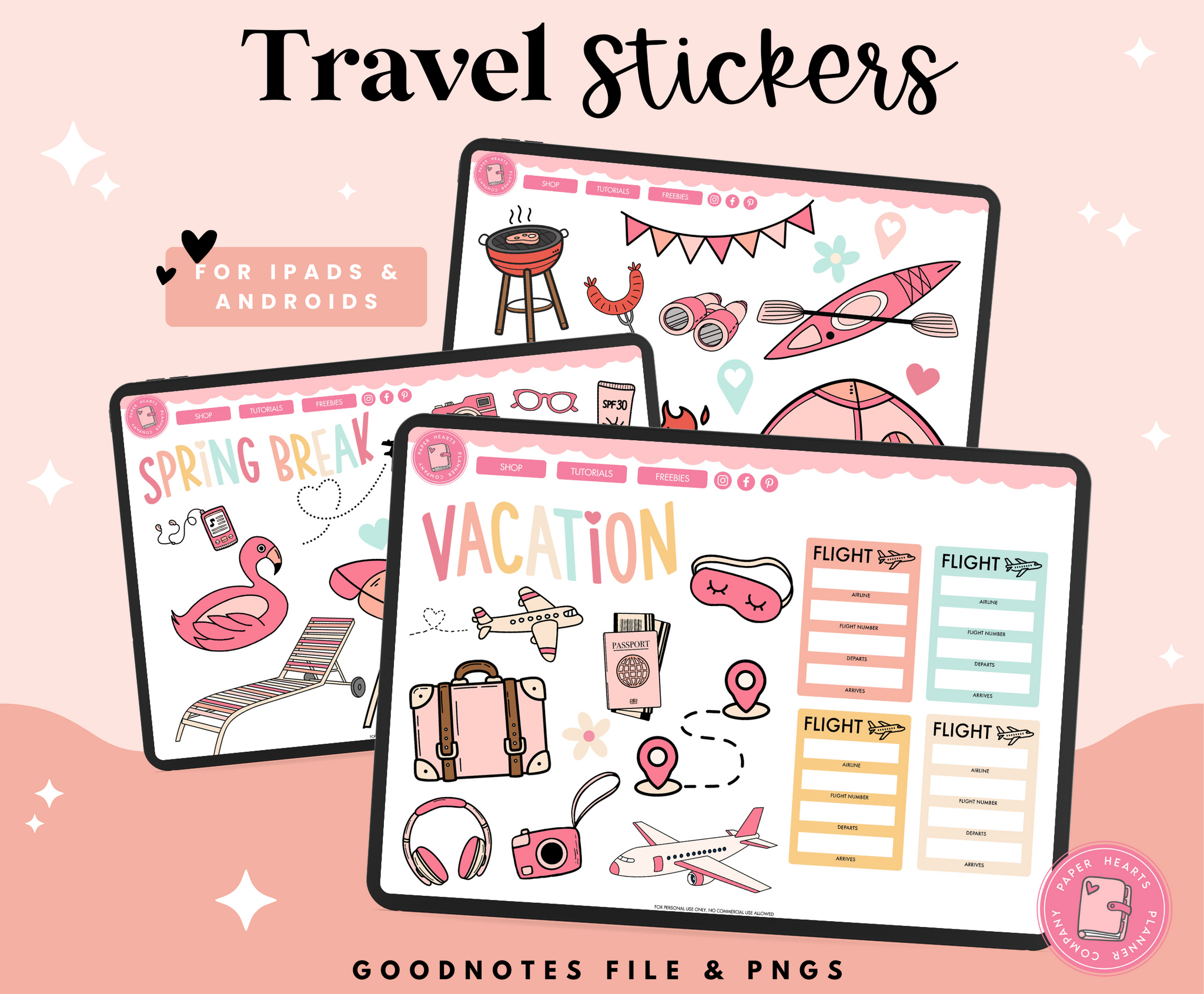 Spring Break Travel Stickers – Paper Hearts Planner Co.
