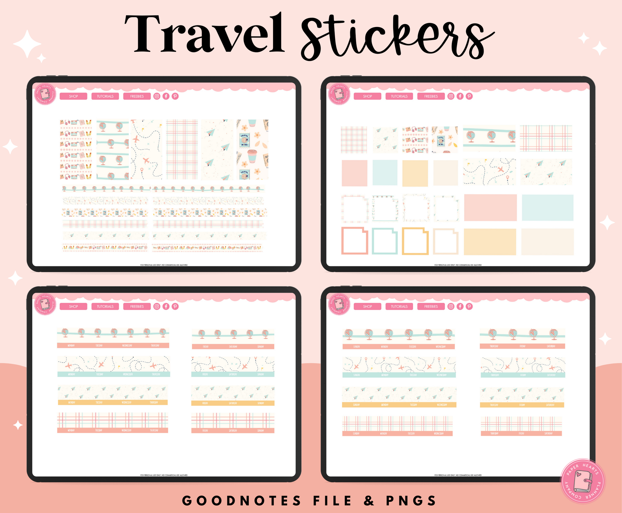 Spring Break Travel Stickers – Paper Hearts Planner Co.