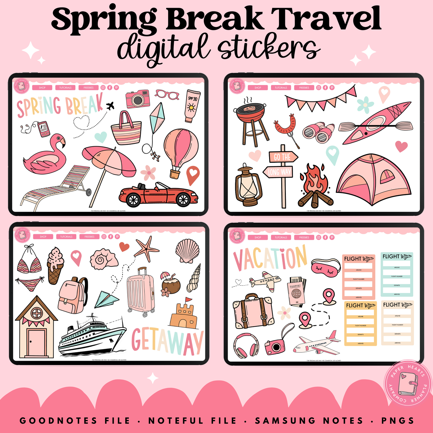 Spring Break Travel Stickers