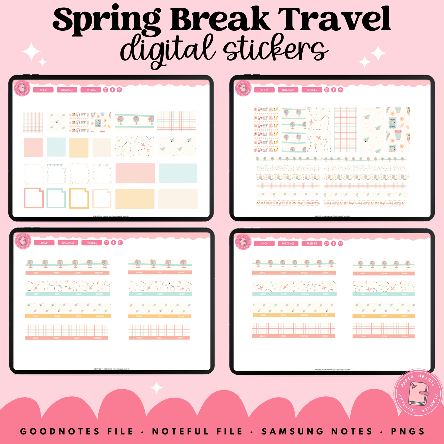 Spring Break Travel Stickers