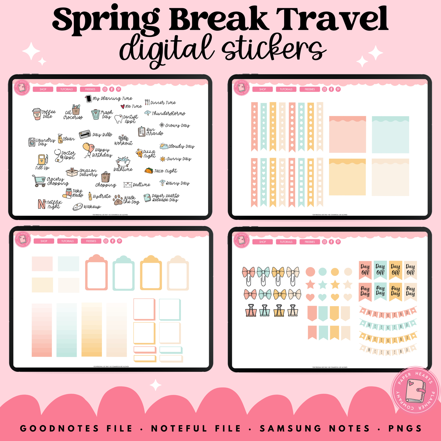 Spring Break Travel Stickers