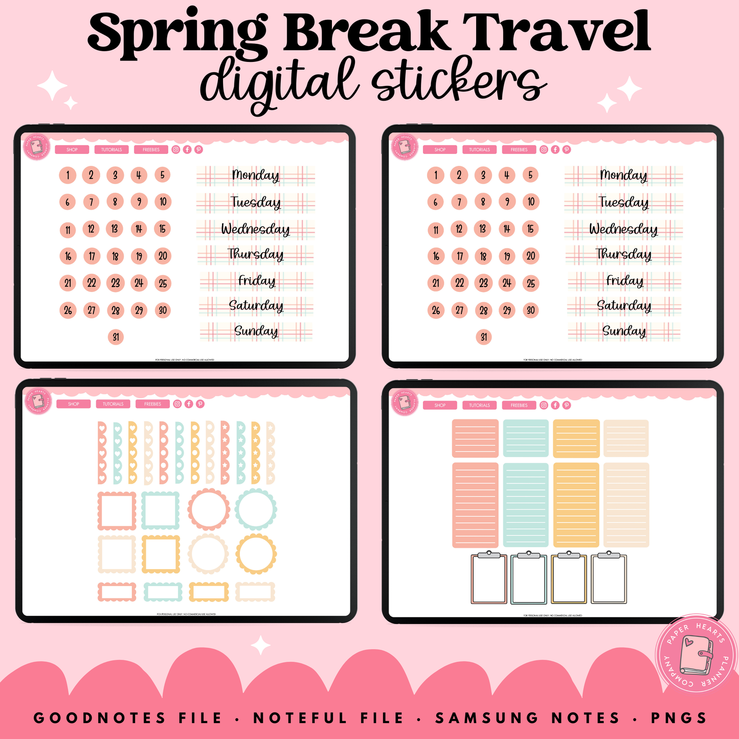 Spring Break Travel Stickers