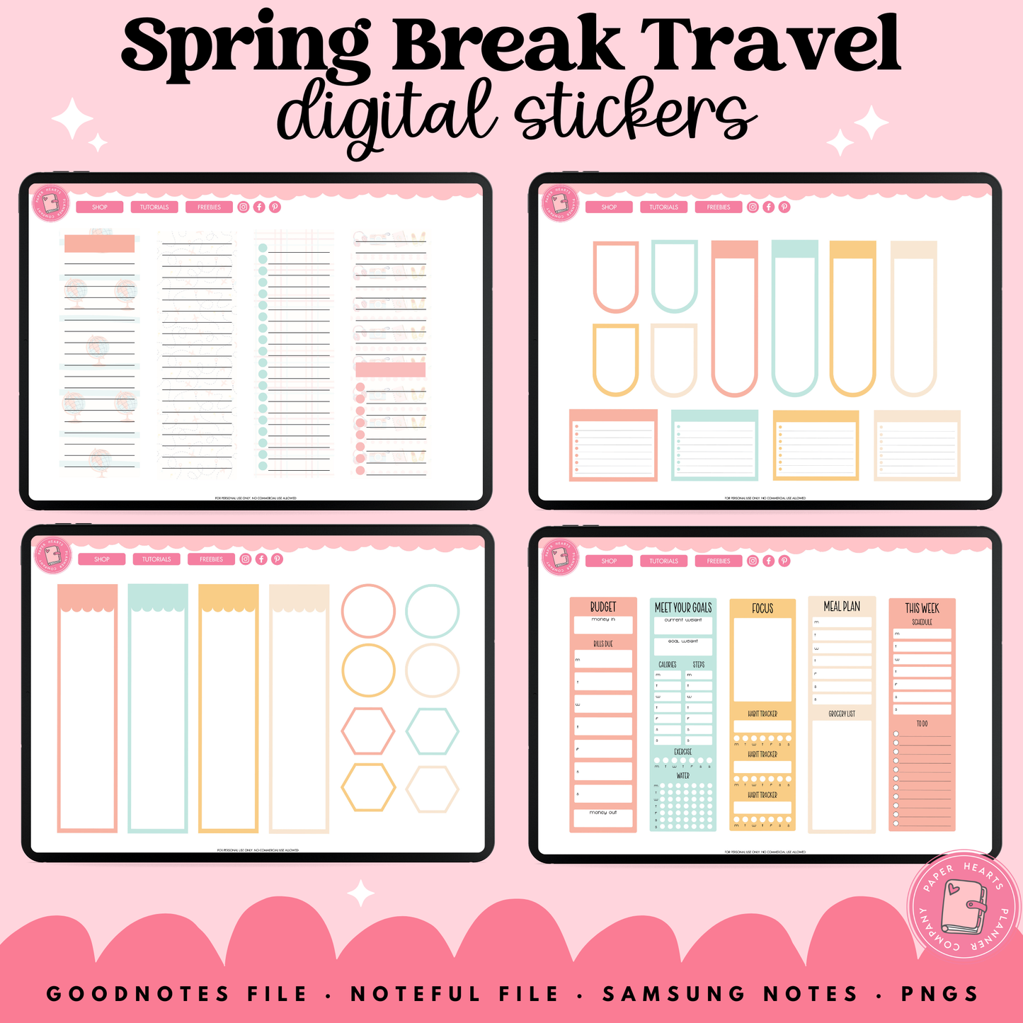 Spring Break Travel Stickers