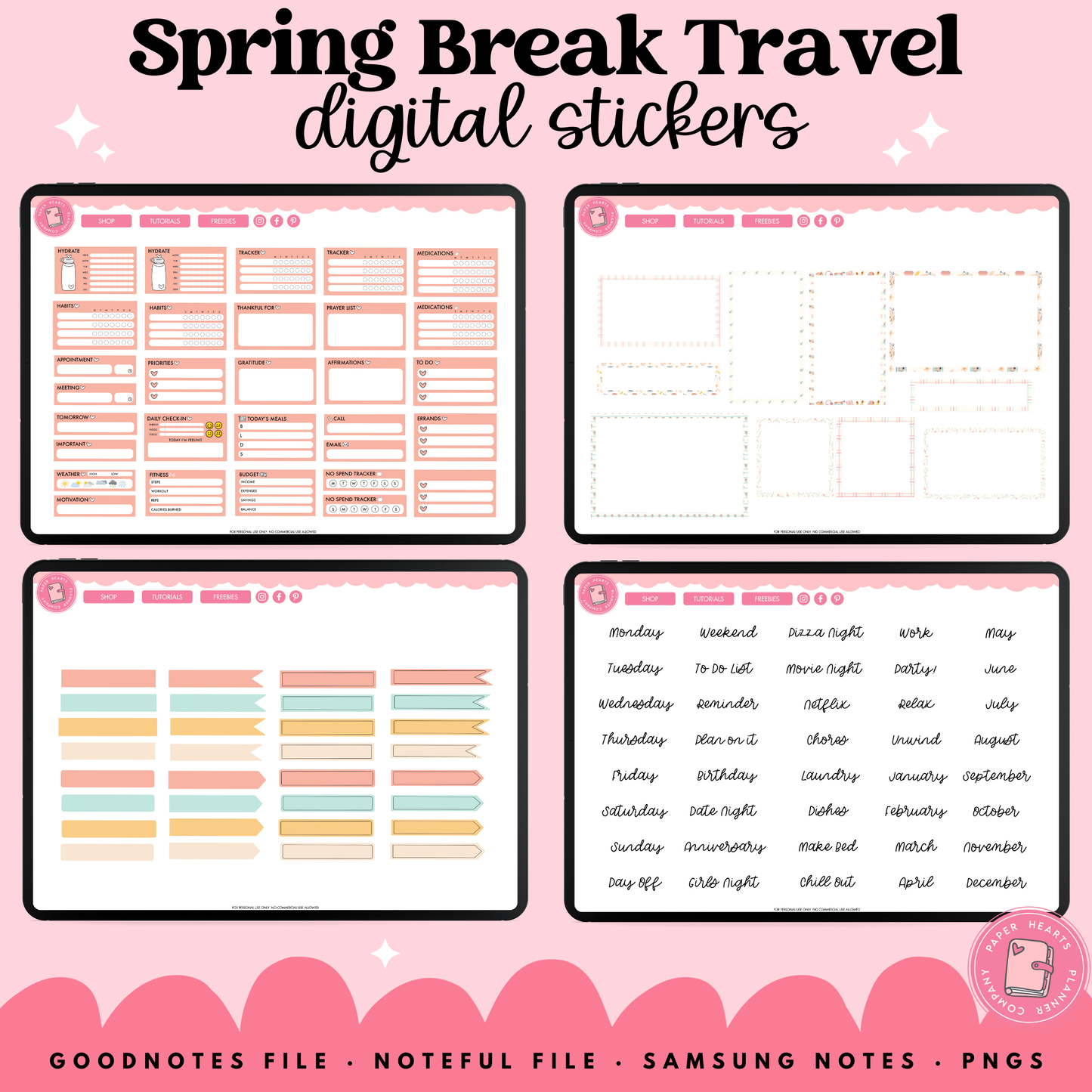 Spring Break Travel Stickers
