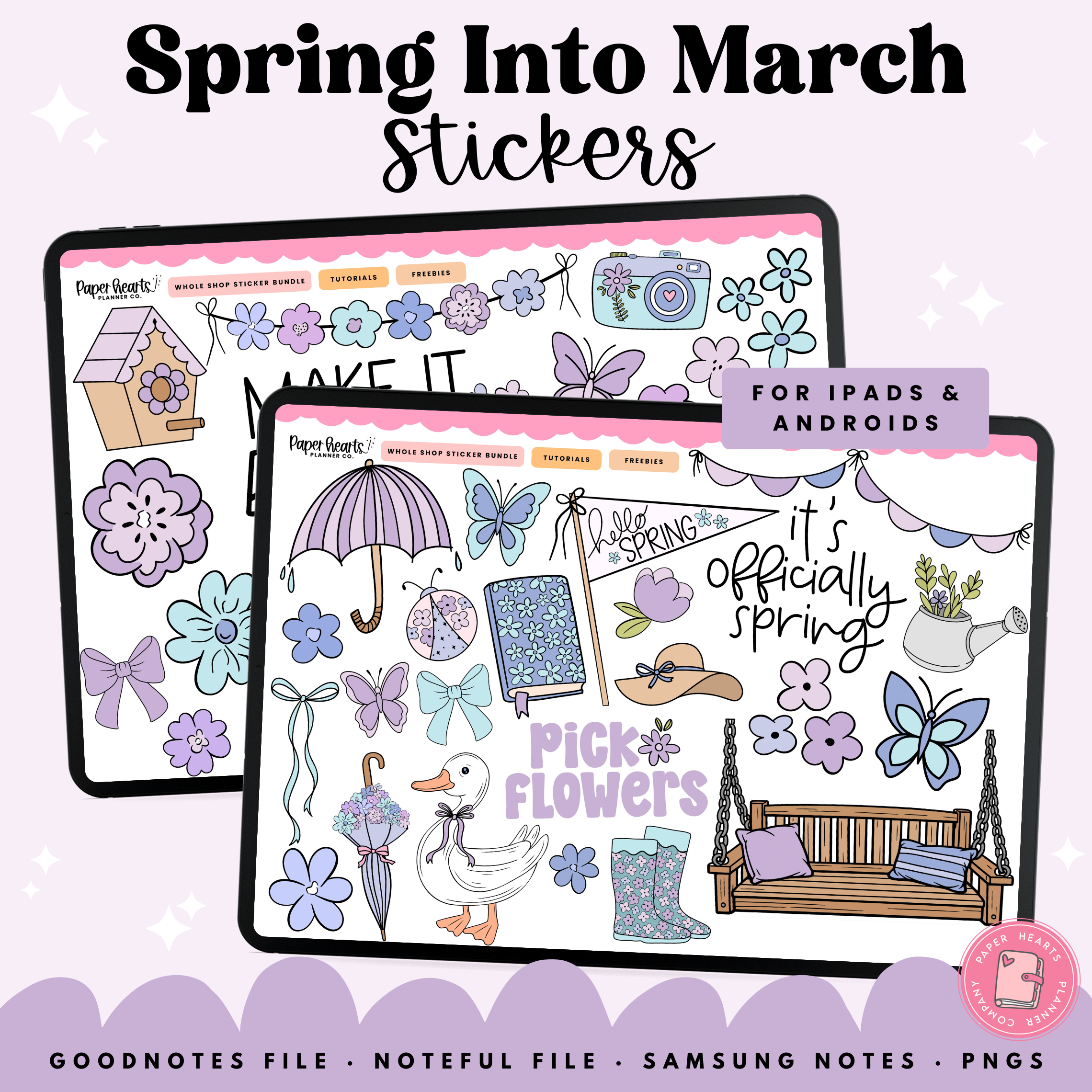 Spring Into March Stickers – Paper Hearts Planner Co.