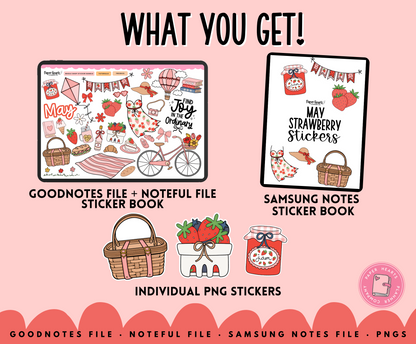 May Strawberry Stickers