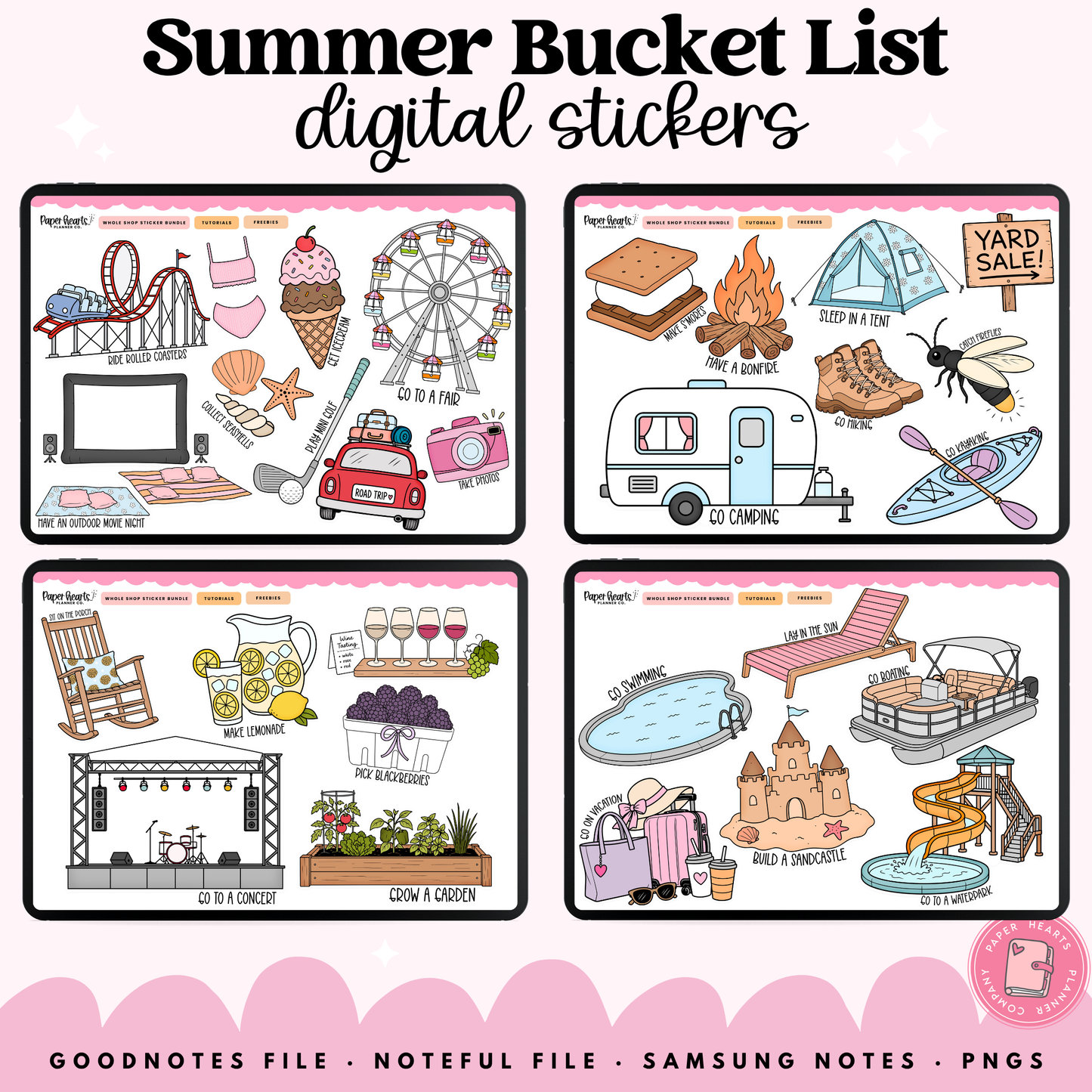 Summer Bucket List Stickers