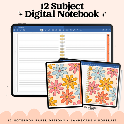 Summer Flowers Digital Notebook