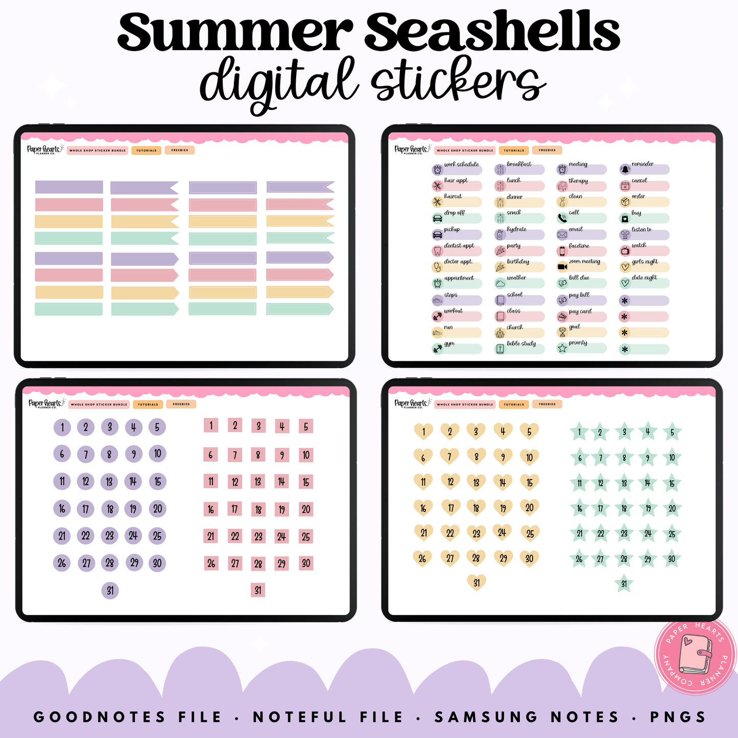 Summer Seashell Stickers