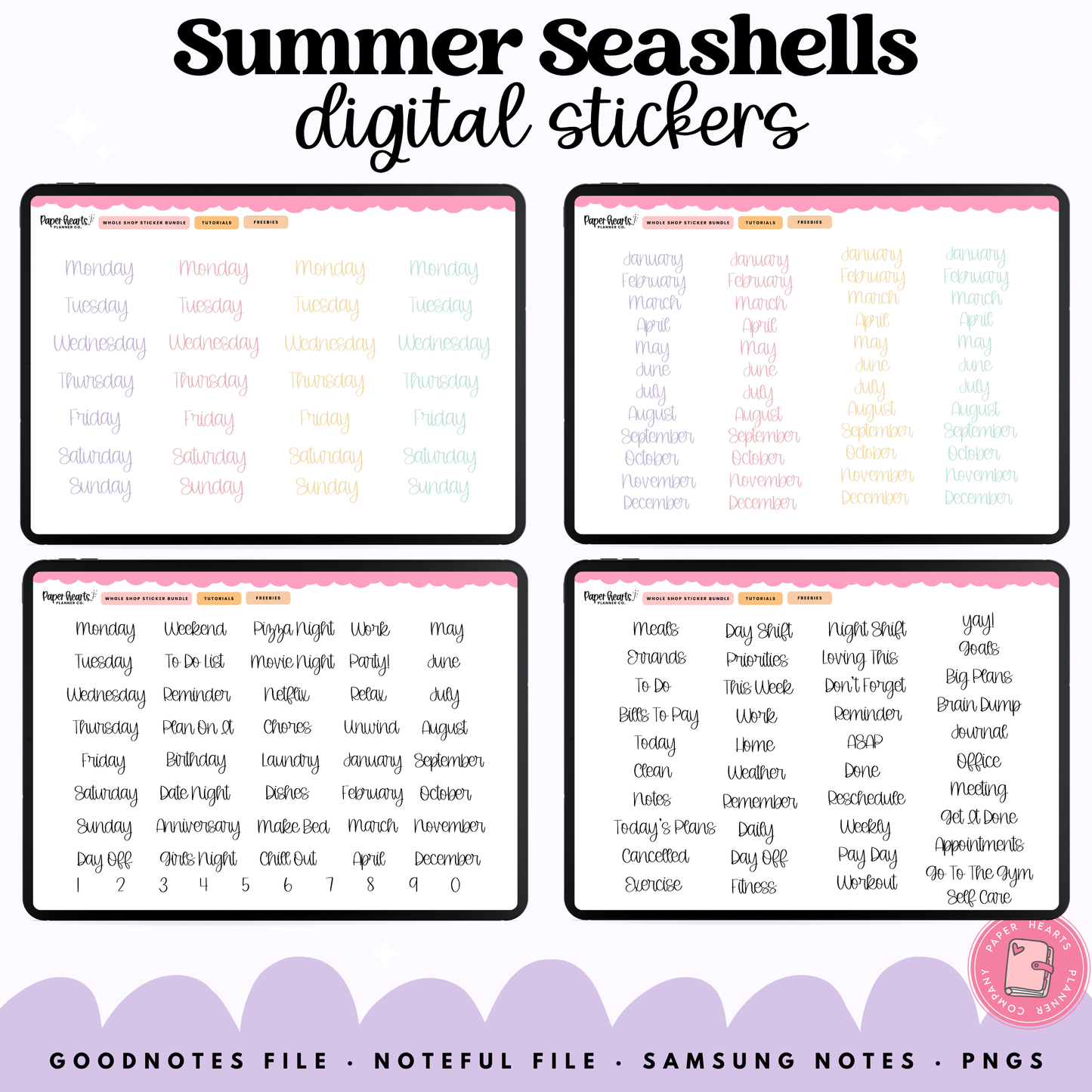 Summer Seashell Stickers