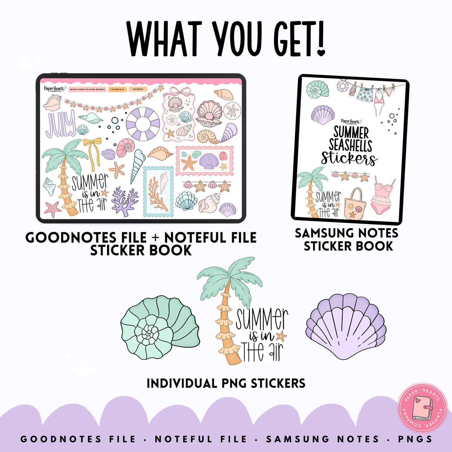 Summer Seashell Stickers