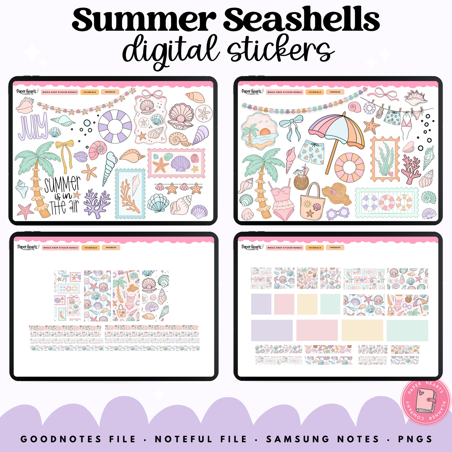 Summer Seashell Stickers
