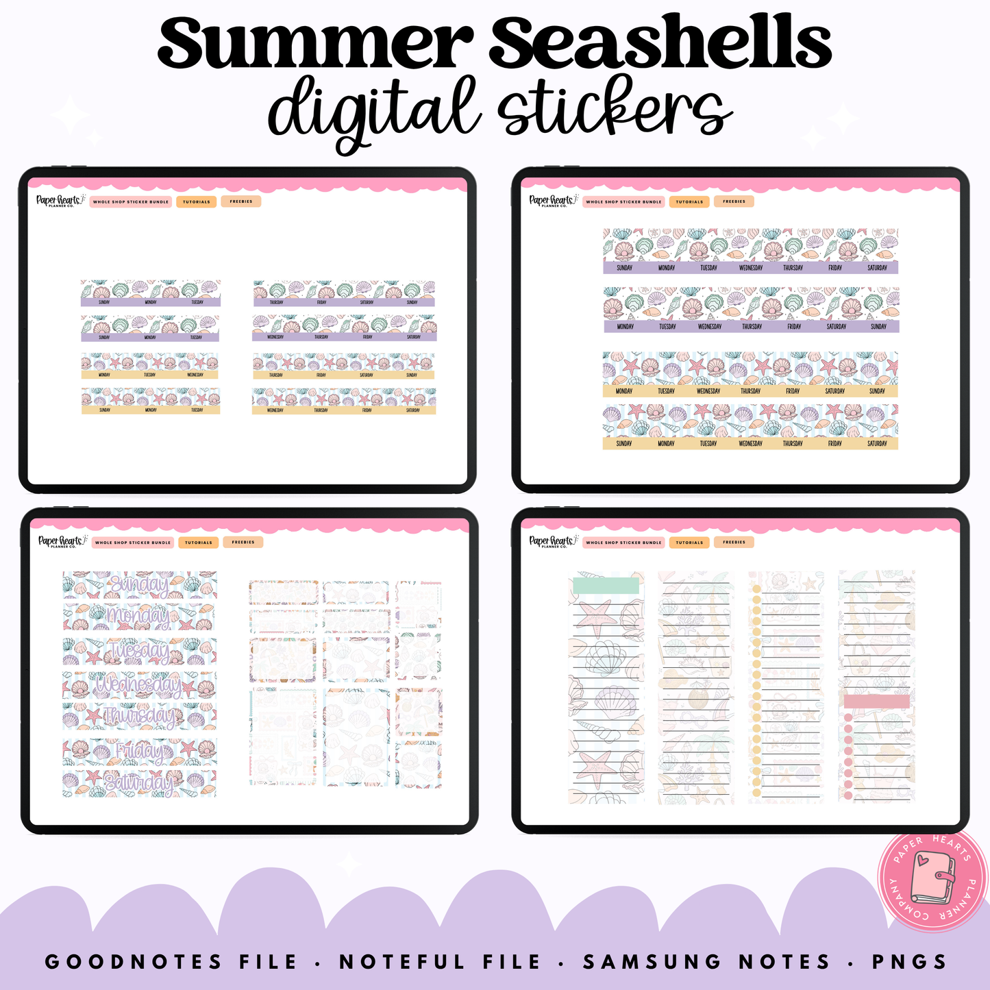 Summer Seashell Stickers