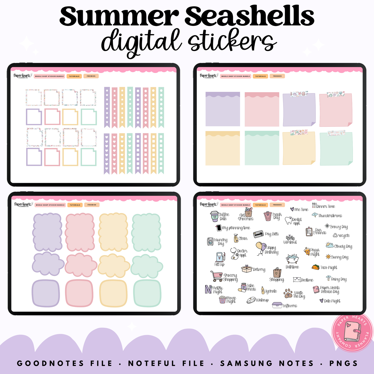 Summer Seashell Stickers