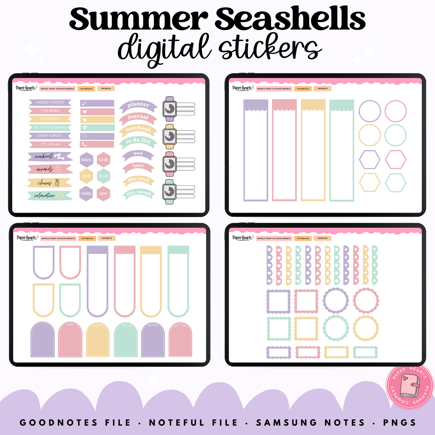 Summer Seashell Stickers