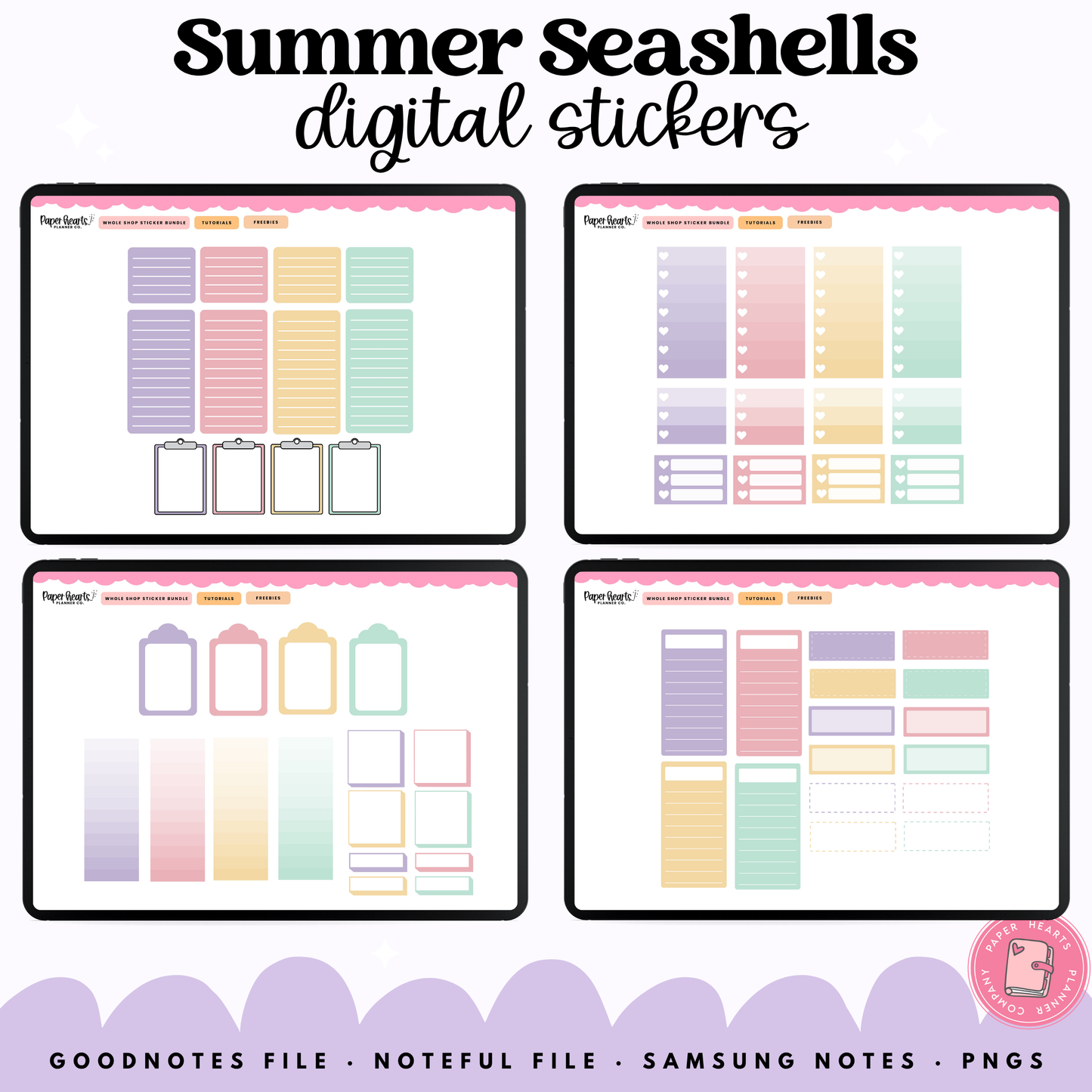 Summer Seashell Stickers