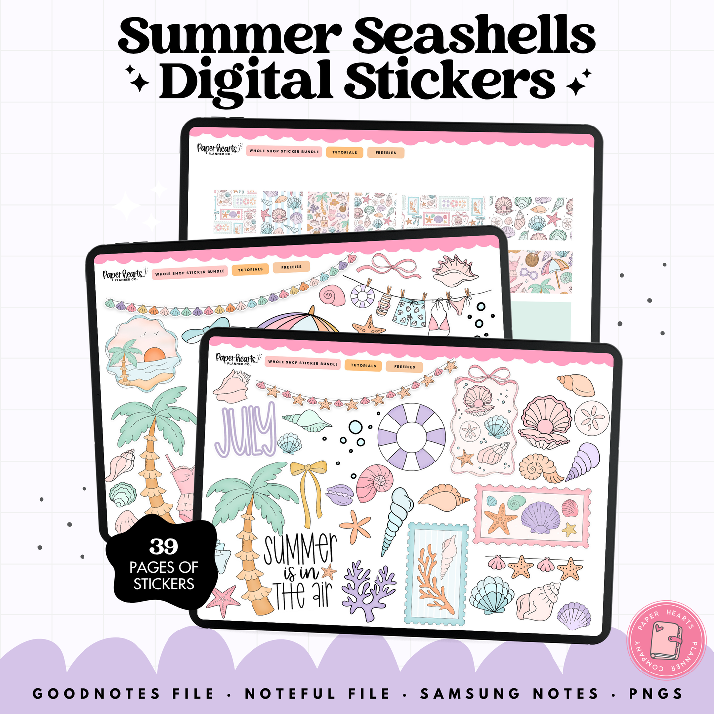 Summer Seashell Stickers