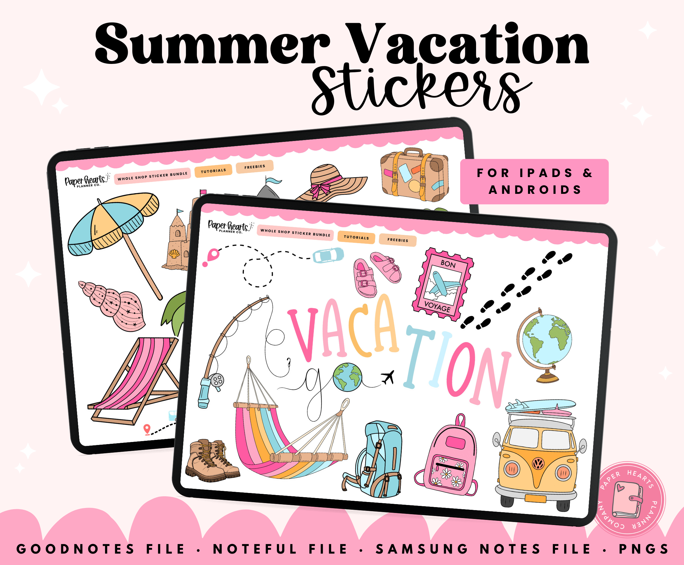 Summer Rental Sticker Summer Vacation Stickers – Paper Hearts Planner Co.
