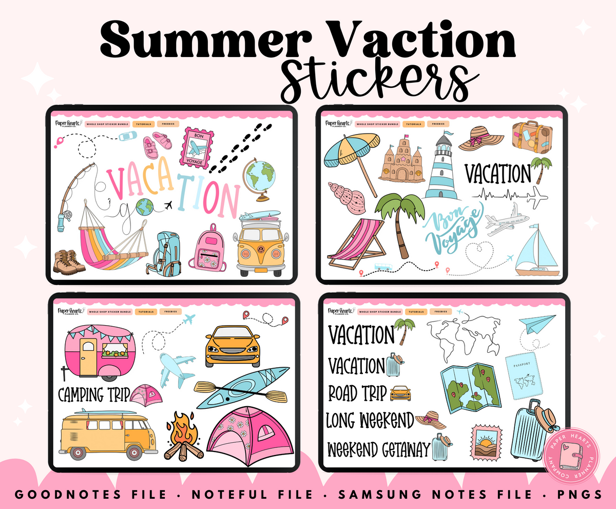 Summer Rental Sticker Summer Vacation Stickers – Paper Hearts Planner Co.