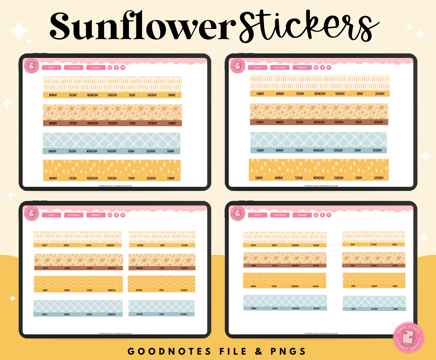 Sunflower Stickers