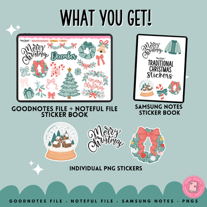 Traditional Christmas December Stickers