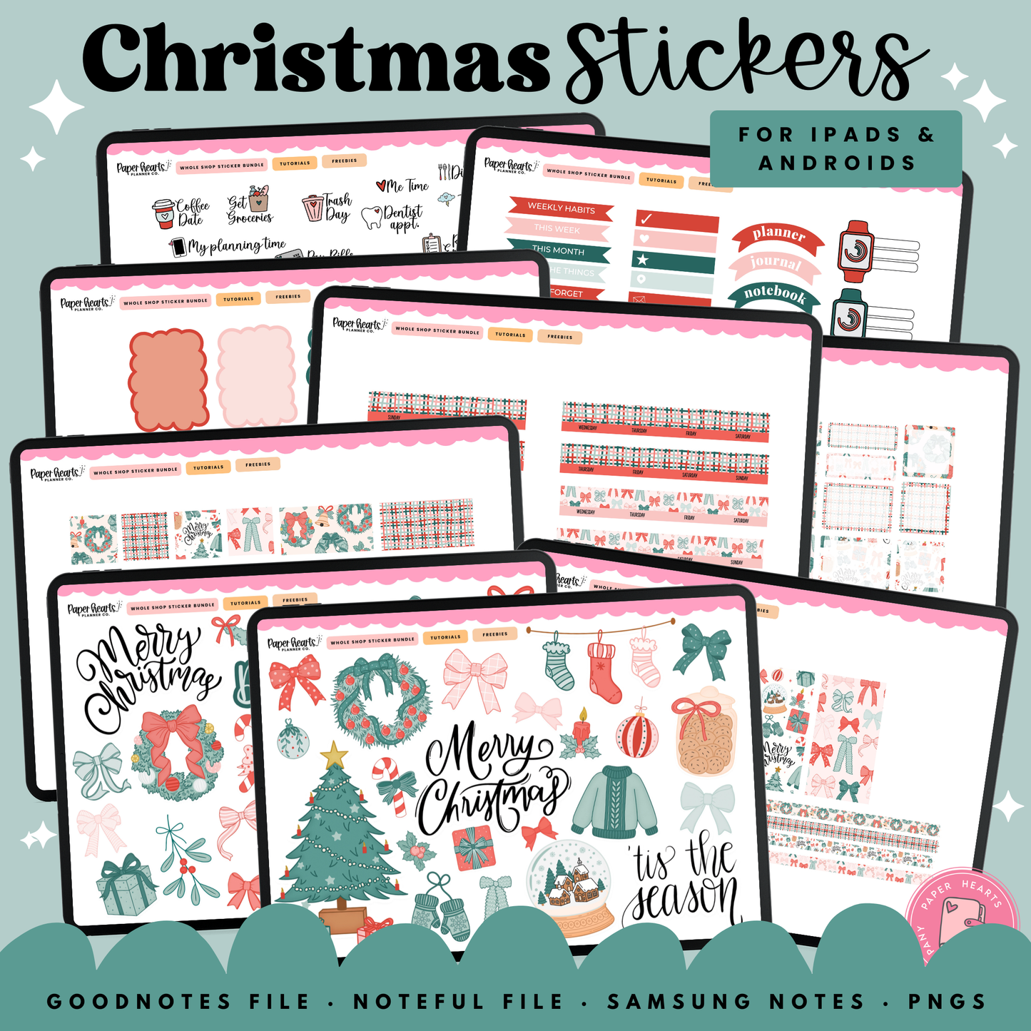 Traditional Christmas December Stickers