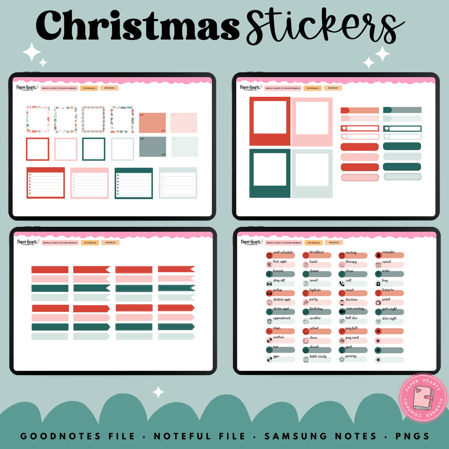Traditional Christmas December Stickers