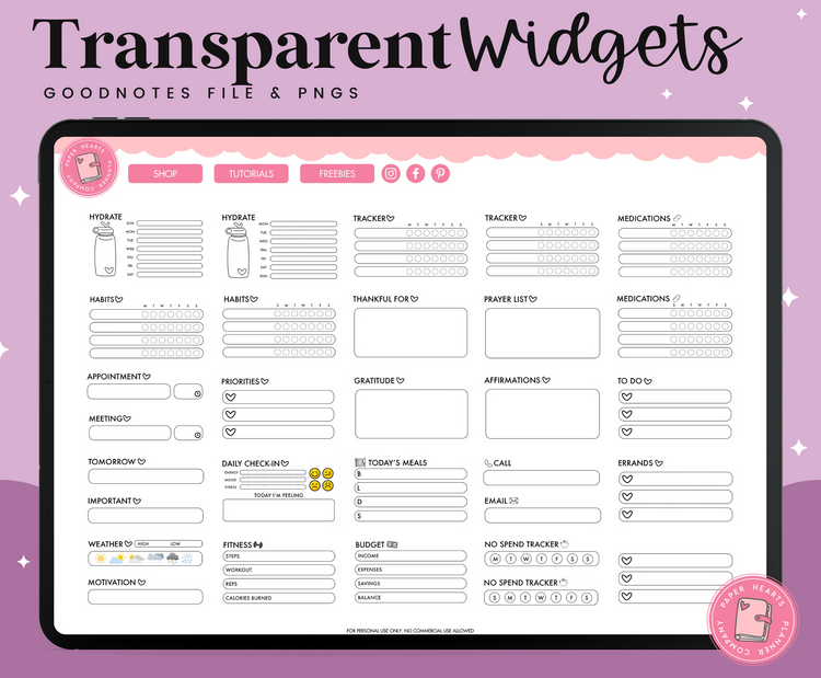 Everyday Planner Widgets Transparent