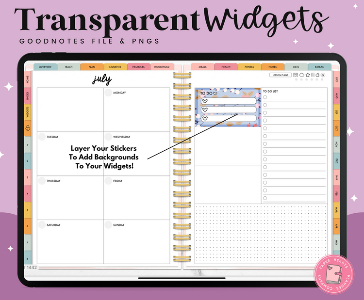 Everyday Planner Widgets Transparent