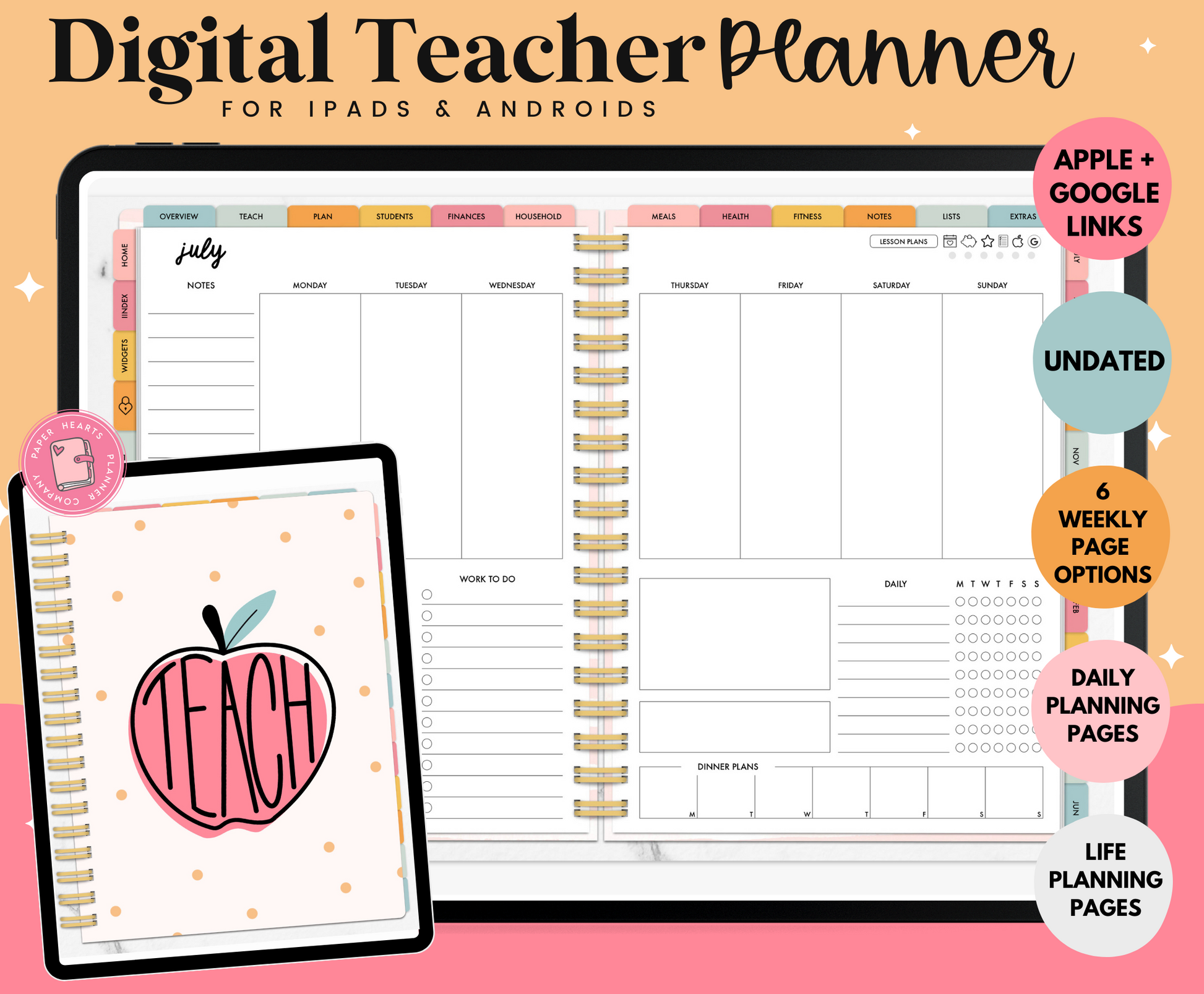 Undated Digital Teacher Planner – Paper Hearts Planner Co. undated-digital-teacher-planner-paper-hearts-planner-co