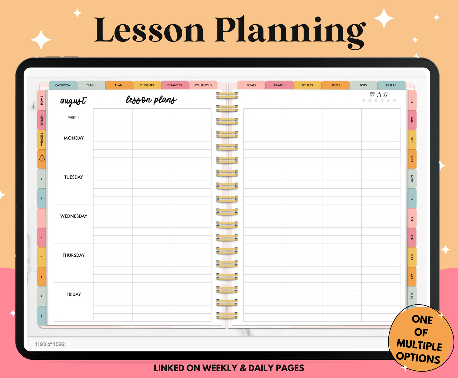 Undated Digital Teacher Planner – Paper Hearts Planner Co.