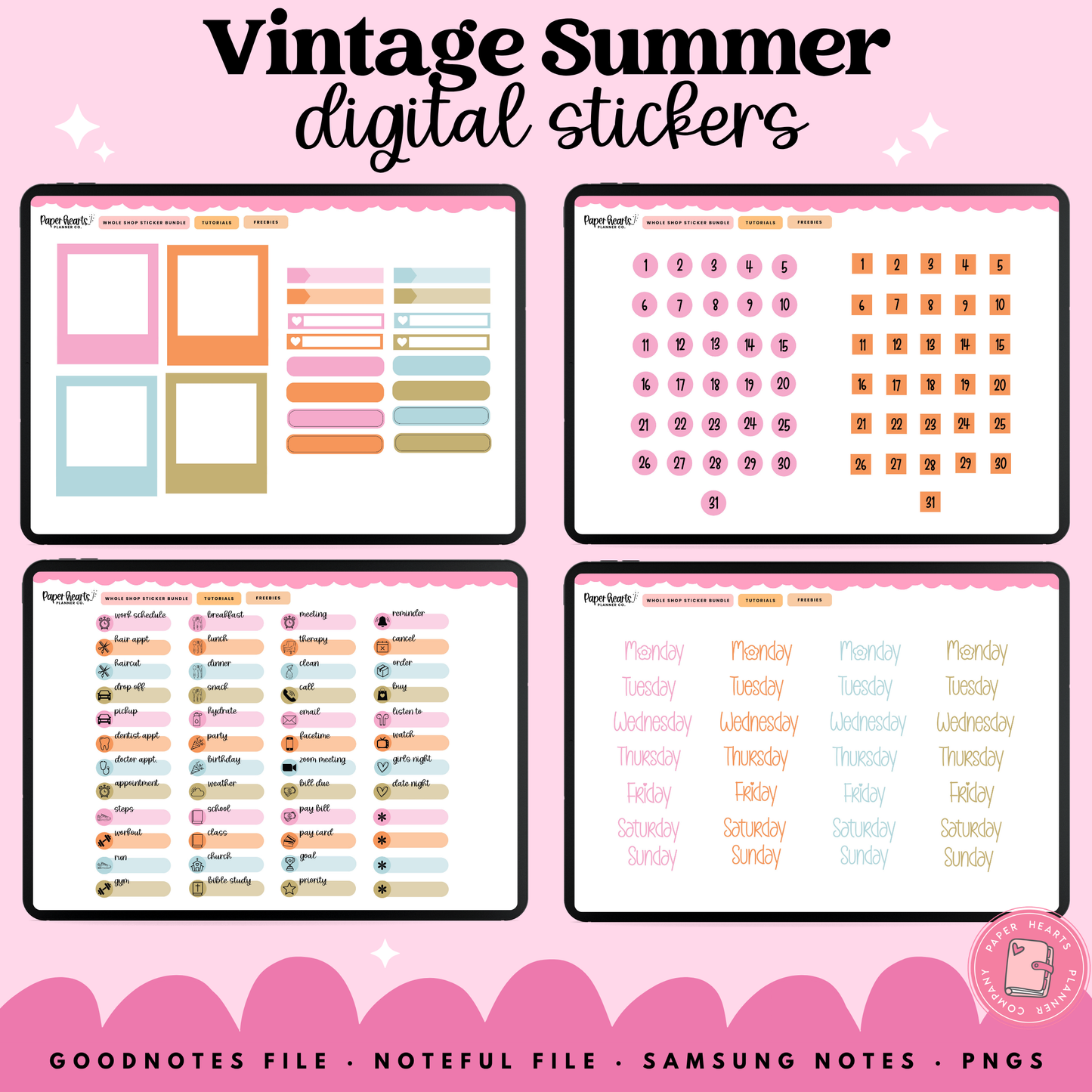 Vintage Summer Stickers